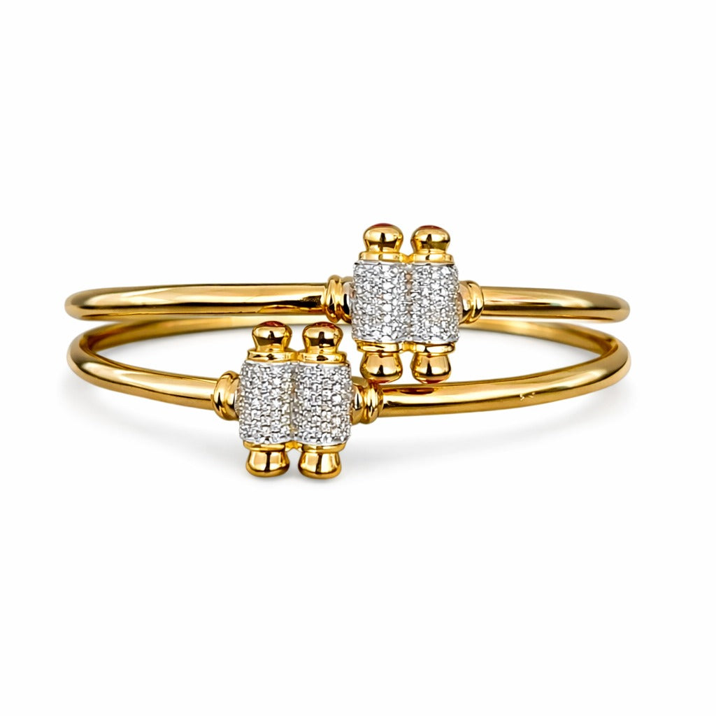 Elegant Dual-Accent Open Cuff Bracelet