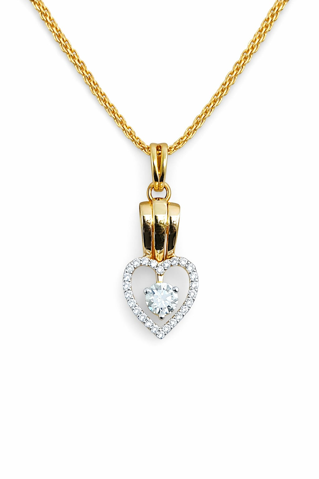 Elegant Heart Stone Pendant Necklace