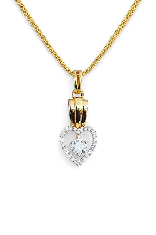 Elegant Heart Stone Pendant Necklace