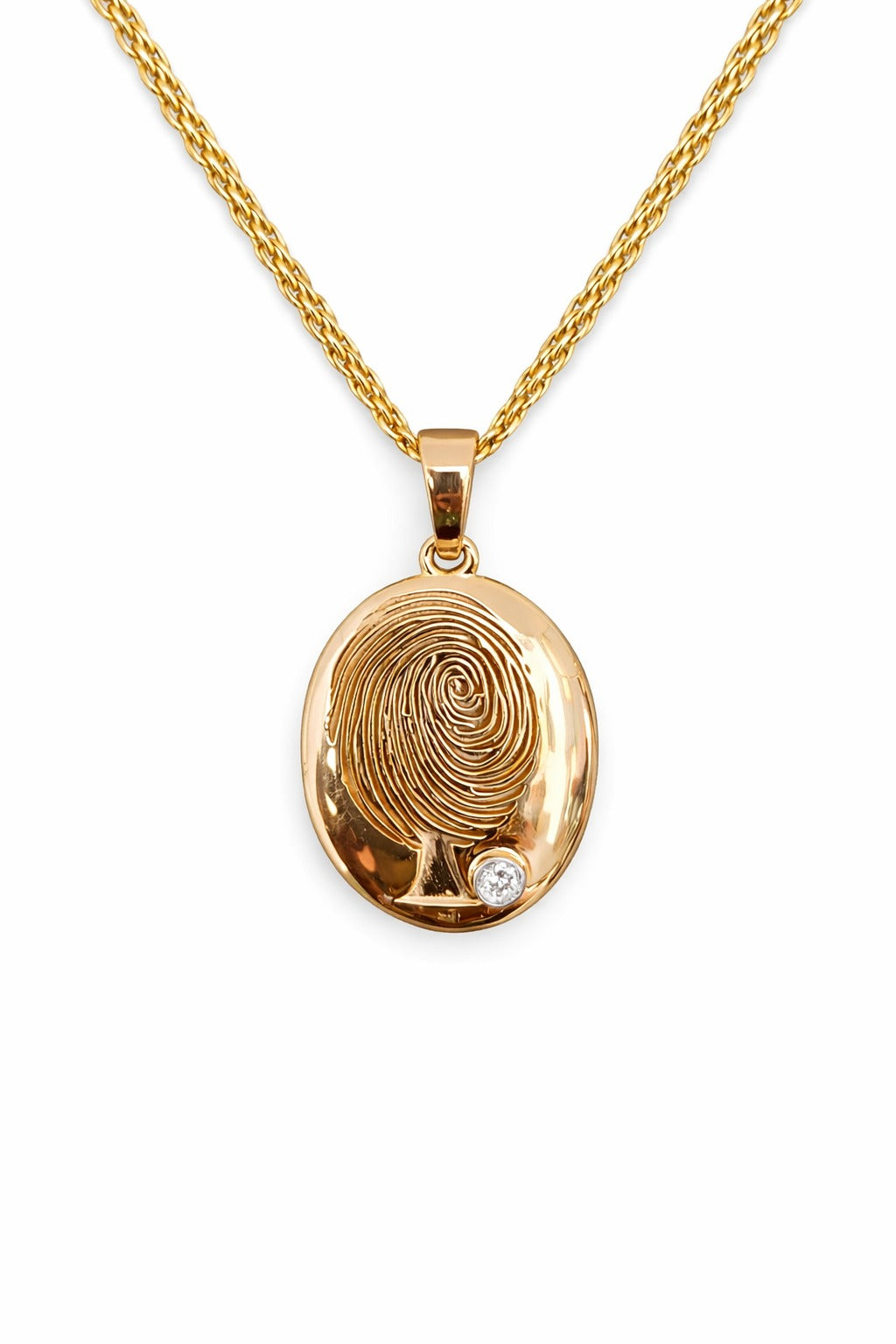Personalized Fingerprint Oval Pendant Necklace