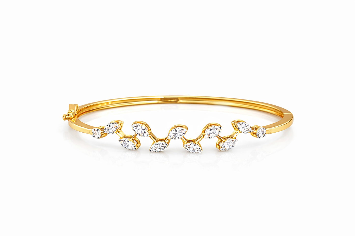 Elegant Leaf Design Stone Bracelet