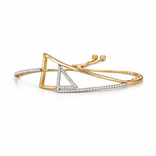 Modern Geometric Designer Cuff Bracelet
