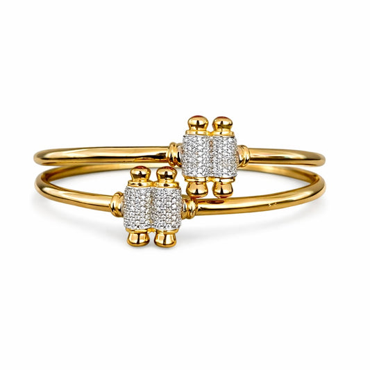 Elegant Dual-Accent Open Cuff Bracelet